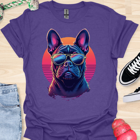 Retro Frenchie with Sunglasses - V1 - Retro One T-Shirt